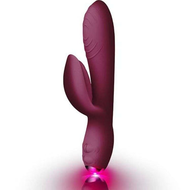 Rabbit stimolante in silicone vellutato con doppio motore e LED cromatico